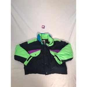 Vintage Dash Winter Jacket Womens sz Medium Black Green Outdoor Winter Coat